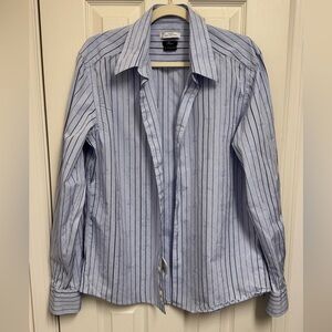 Versace Light Blue Striped Button Down Shirt
